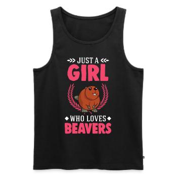 Beaver Girl Beaver Dam - Men's Premium Organic Tank Top - black - Front - Michal (187cm)