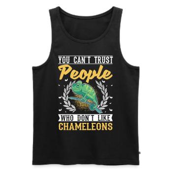 Chameleon Gift Chameleon - Men's Premium Organic Tank Top - black - Front - Michal (187cm)