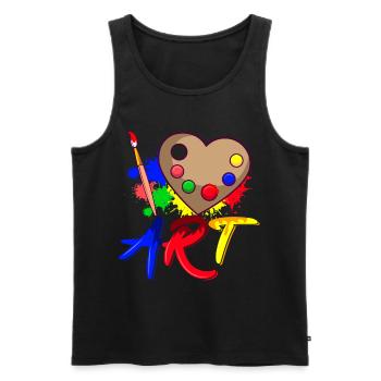 I Love Art Art Colorful Colors Painters Artists - Men's Premium Organic Tank Top - black - Front - Michal (187cm)