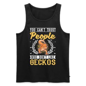 Gecko Cadeau Léopard Gecko - Débardeur bio Premium Homme - noir - Devant - Michal (187cm)