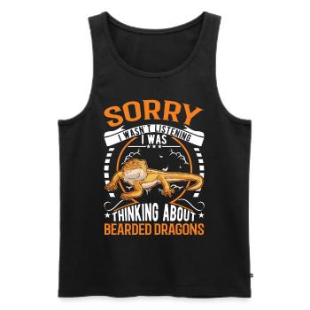 Dragon barbu Cadeau Dragon barbu - Débardeur bio Premium Homme - noir - Devant - Michal (187cm)