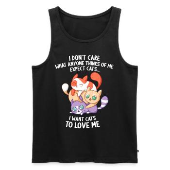 Funny Cat Saying Cats Mama Cat Kitten - Men's Premium Organic Tank Top - black - Front - Michal (187cm)