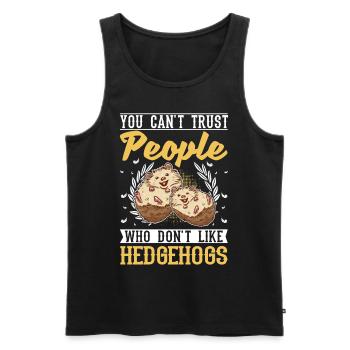 Hedgehog Gift Stacheligel - Men's Premium Organic Tank Top - black - Front - Michal (187cm)