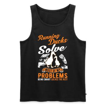 Indian Runner Duck Gift Running Duck - Men's Premium Organic Tank Top - black - Front - AI Model Male 178 light (178cm)