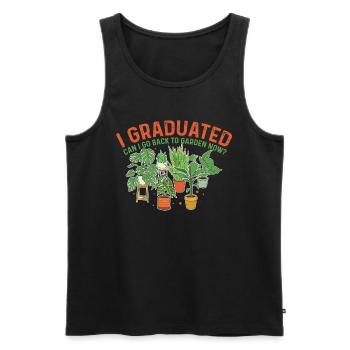 Graduated Can I Go Back Garden Garten Gärtner - Männer Premium Bio Tank Top - Schwarz - Vorne - AI Model Male 178 light (178cm)