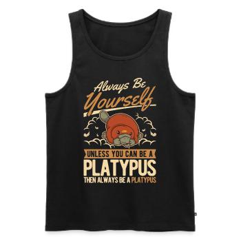 Platypus Gift Platypus - Men's Premium Organic Tank Top - black - Front - Michal (187cm)