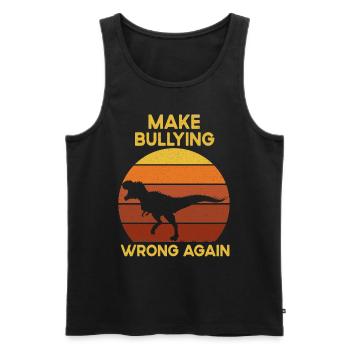 Anti Bullying Tyrannosaurus Rex Dinosaur Dino - Men's Premium Organic Tank Top - black - Front - Michal (187cm)