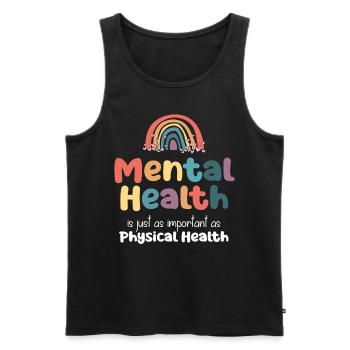 Mental Health Regenbogen - Männer Premium Bio Tank Top - Schwarz - Vorne - Michal (187cm)