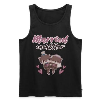 Married Eachotter - Men's Premium Organic Tank Top - black - Front - AI Model Male 178 light (178cm)