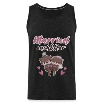 Married Eachotter - Men's Premium Organic Tank Top - charcoal grey - Front - Alexander (188cm)