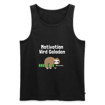 Motivation Wird Geladen Faultier Lustig - Männer Premium Bio Tank Top - Schwarz - Vorne - Michal (187cm)