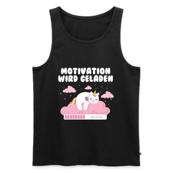 Motivation is loading unicorn baby - Men's Premium Organic Tank Top - black - Front - AI Model Male 178 light (178cm)