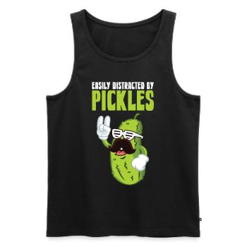 Easily Distracted By Pickles - Men's Premium Organic Tank Top - black - Front - AI Model Male 178 light (178cm)