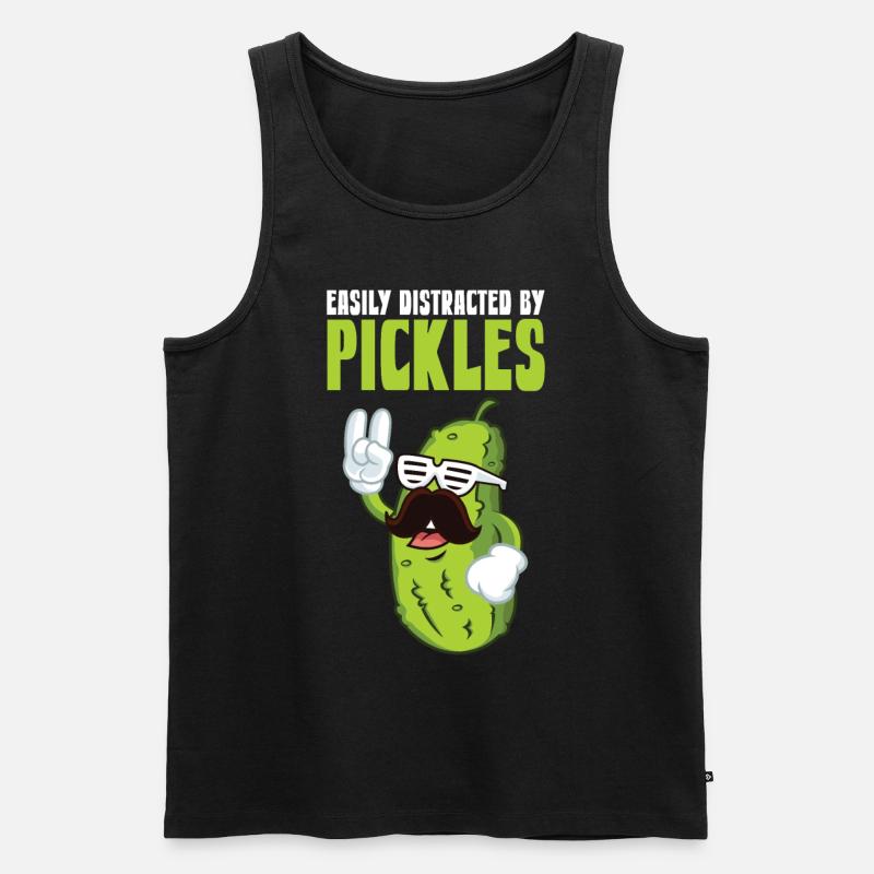 Easily Distracted By Pickles - Männer Premium Bio Tank Top - Schwarz