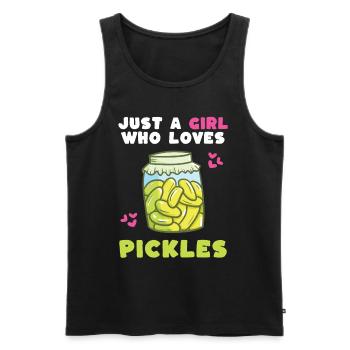 Just A Girl Who Loves Pickles - Männer Premium Bio Tank Top - Schwarz - Vorne - Michal (187cm)