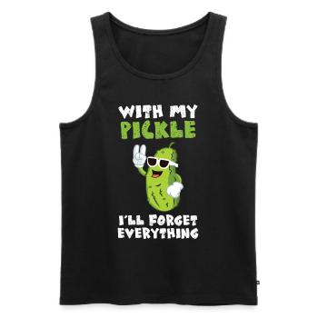 With My Pickle Ill Forget Everything - Männer Premium Bio Tank Top - Schwarz - Vorne - Michal (187cm)