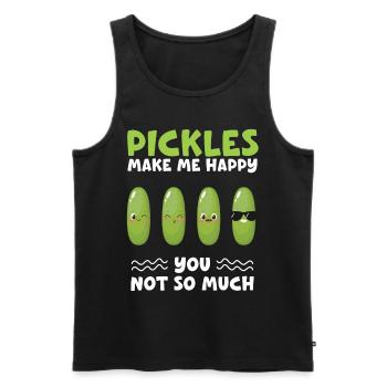 Pickles Make Me Happy You Not Yo Much - Männer Premium Bio Tank Top - Schwarz - Vorne - Michal (187cm)