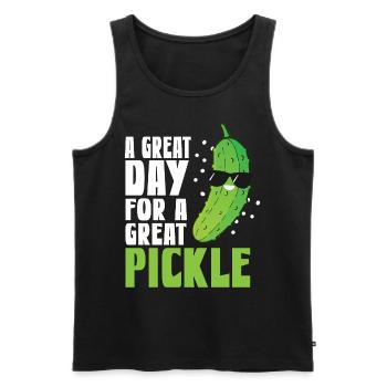 A Great Day For A Great Pickle - Männer Premium Bio Tank Top - Schwarz - Vorne - Michal (187cm)