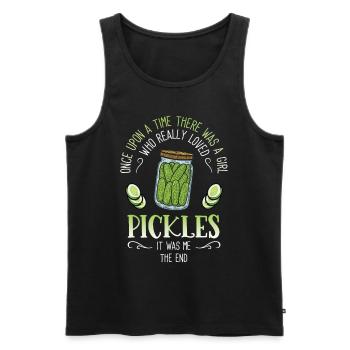 Just A Girl Who Really Loves Pickles - Männer Premium Bio Tank Top - Schwarz - Vorne - Michal (187cm)