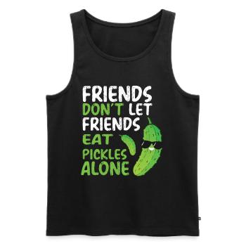 Les amis ne laissent pas leurs amis manger des cornichons seuls - Débardeur bio Premium Homme - noir - Devant - AI Model Male 178 light (178cm)