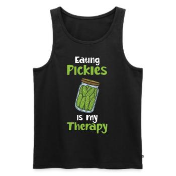 Eating Pickles Is My Therapy - Männer Premium Bio Tank Top - Schwarz - Vorne - Michal (187cm)