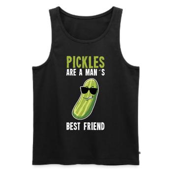 Pickles Are A Mans Best Friend - Männer Premium Bio Tank Top - Schwarz - Vorne - Michal (187cm)