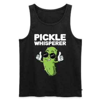 Pickle Whisperer - Männer Premium Bio Tank Top - Schwarz - Vorne - AI Model Male 178 light (178cm)