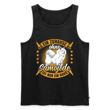Samojede ist nur ein Haus Samojedenspitz - Männer Premium Bio Tank Top - Schwarz - Vorne - AI Model Male 178 light (178cm)