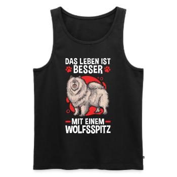 Leben mit Wolfsspitz deutscher Spitz Keeshond - Männer Premium Bio Tank Top - Schwarz - Vorne - Michal (187cm)