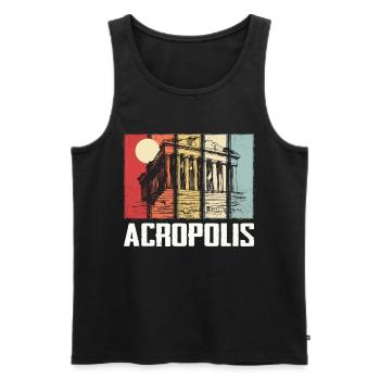Parthénon Acropole Athènes Grèce Grèce - Débardeur bio Premium Homme - noir - Devant - AI Model Male 178 light (178cm)