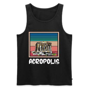Grèce Acropole Ville grecque Ruin Ath - Débardeur bio Premium Homme - noir - Devant - AI Model Male 178 light (178cm)