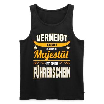 Lustiges Majestät Spruch Design Führerschein Fahra - Männer Premium Bio Tank Top - Schwarz - Vorne - AI Model Male 178 light (178cm)