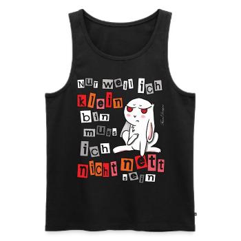 kleiner böser Hase witziger Spruch kleine Leute - Männer Premium Bio Tank Top - Schwarz - Vorne - Michal (187cm)