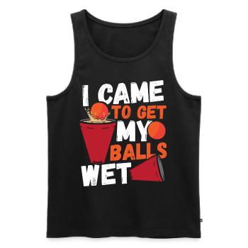 I Came To Get My Balls Wet Beer Pong - Men's Premium Organic Tank Top - black - Front - Michal (187cm)