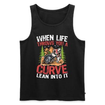 When Life Throws You A Curve Lean Into It - Männer Premium Bio Tank Top - Schwarz - Vorne - Michal (187cm)
