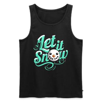 Let It Snow Snowman Merry Christmas - Männer Premium Bio Tank Top - Schwarz - Vorne - Michal (187cm)