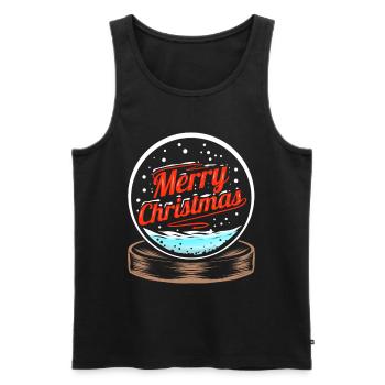 Snow Globe Merry Christmas - Männer Premium Bio Tank Top - Schwarz - Vorne - AI Model Male 178 light (178cm)