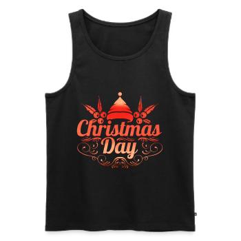 Christmas Day Logo Mistletoe Christmas - Männer Premium Bio Tank Top - Schwarz - Vorne - AI Model Male 178 light (178cm)