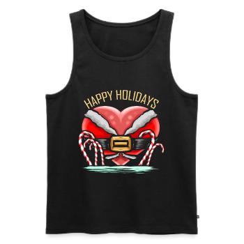 Heart In Santas Dress Sugar Cane Christmas - Männer Premium Bio Tank Top - Schwarz - Vorne - Michal (187cm)