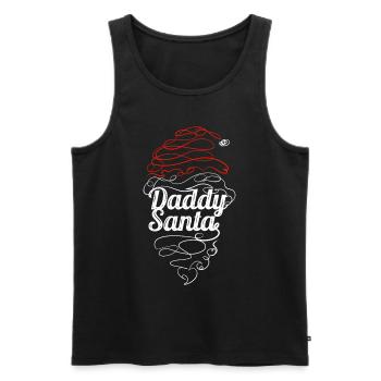 Lineart Daddy Santa Hat And Beard Christmas - Men's Premium Organic Tank Top - black - Front - AI Model Male 178 light (178cm)