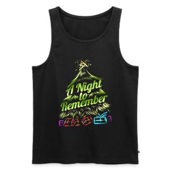 Une nuit pour se souvenir de l’arbre de Noël avec des cadeaux - Débardeur bio Premium Homme - noir - Devant - AI Model Male 178 light (178cm)