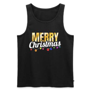 Light Chain Decorated Merry Christmas - Männer Premium Bio Tank Top - Schwarz - Vorne - AI Model Male 178 light (178cm)