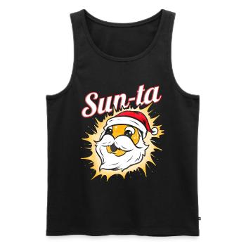 Sun-ta Sun Dressed As Santa For Christmas - Men's Premium Organic Tank Top - black - Front - Michal (187cm)