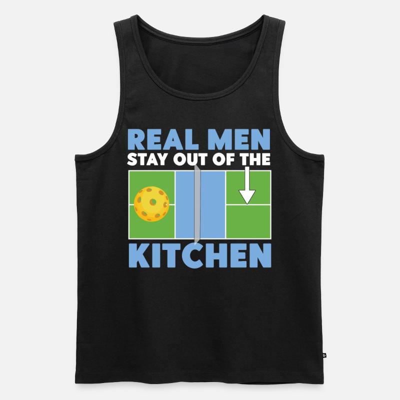 Pickleball Dad Father Real Men - Männer Premium Bio Tank Top - Schwarz