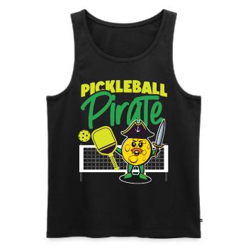 Pickleball Pirate Pickleball - Débardeur bio Premium Homme - noir - Devant - Michal (187cm)