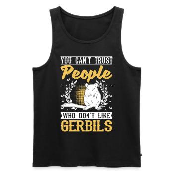 Gerbille Cadeau Rat de course mongol Gerbille - Débardeur bio Premium Homme - noir - Devant - Michal (187cm)