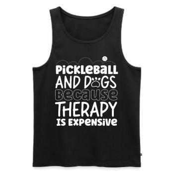 Pickleball Chien Pickleball Et Chiens - Débardeur bio Premium Homme - noir - Devant - Michal (187cm)