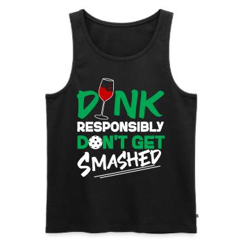 Pickleball Pun Wine Dink - Men's Premium Organic Tank Top - black - Front - AI Model Male 178 light (178cm)
