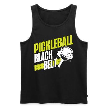 Pickleball Pickleball Black Belt - Débardeur bio Premium Homme - noir - Devant - Michal (187cm)