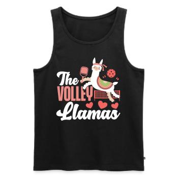 Lama de pickleball Les lamas de volley - Débardeur bio Premium Homme - noir - Devant - AI Model Male 178 light (178cm)